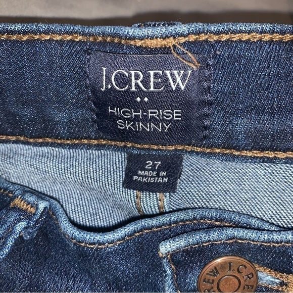 𝅺J. CREW High Rise Dark Wash Skinny Jeans size 27 - Picture 7 of 7